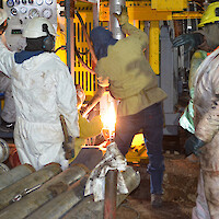 nightime drilling at Rincon West - photo credit A. Soliz
